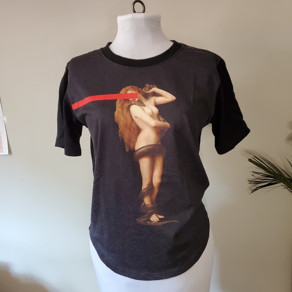 Black Scale Eden garden snake tee tshirt black small goth